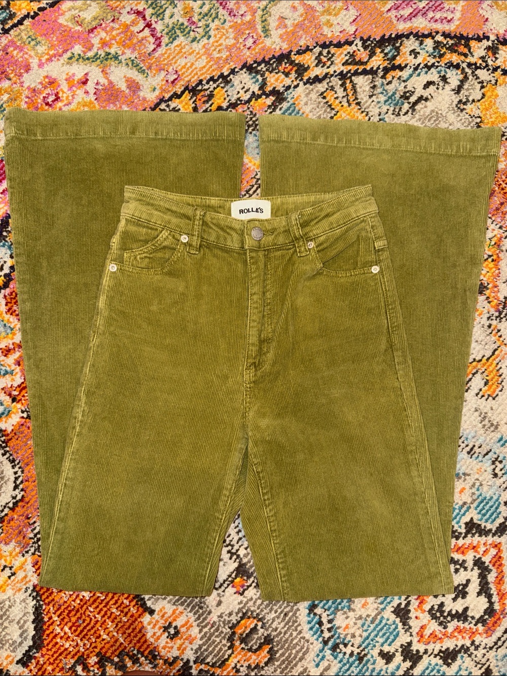 ROLLA'S green Corduroy Wide-Leg Jeans